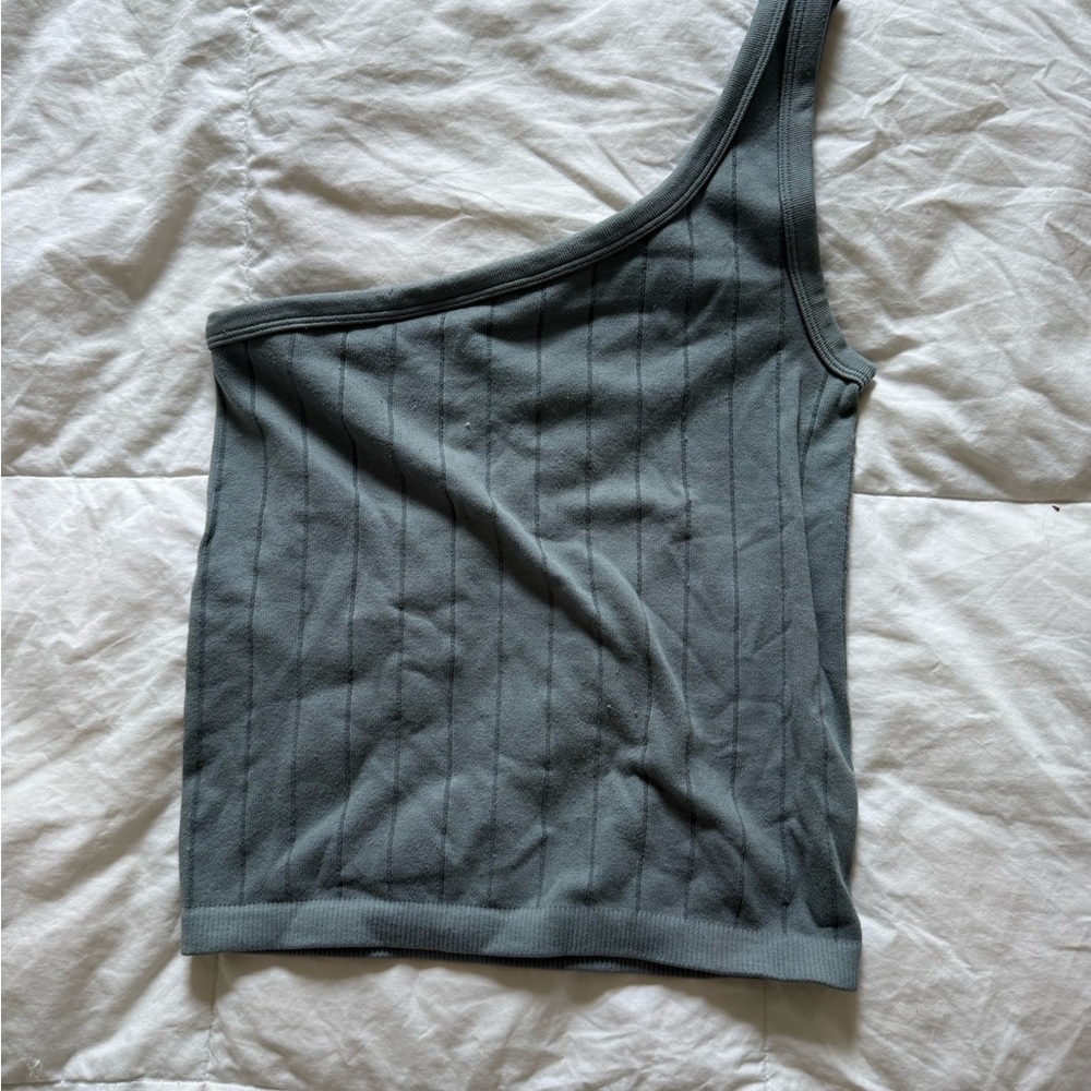 Forever 21 Gray One-Shoulder Tank Top